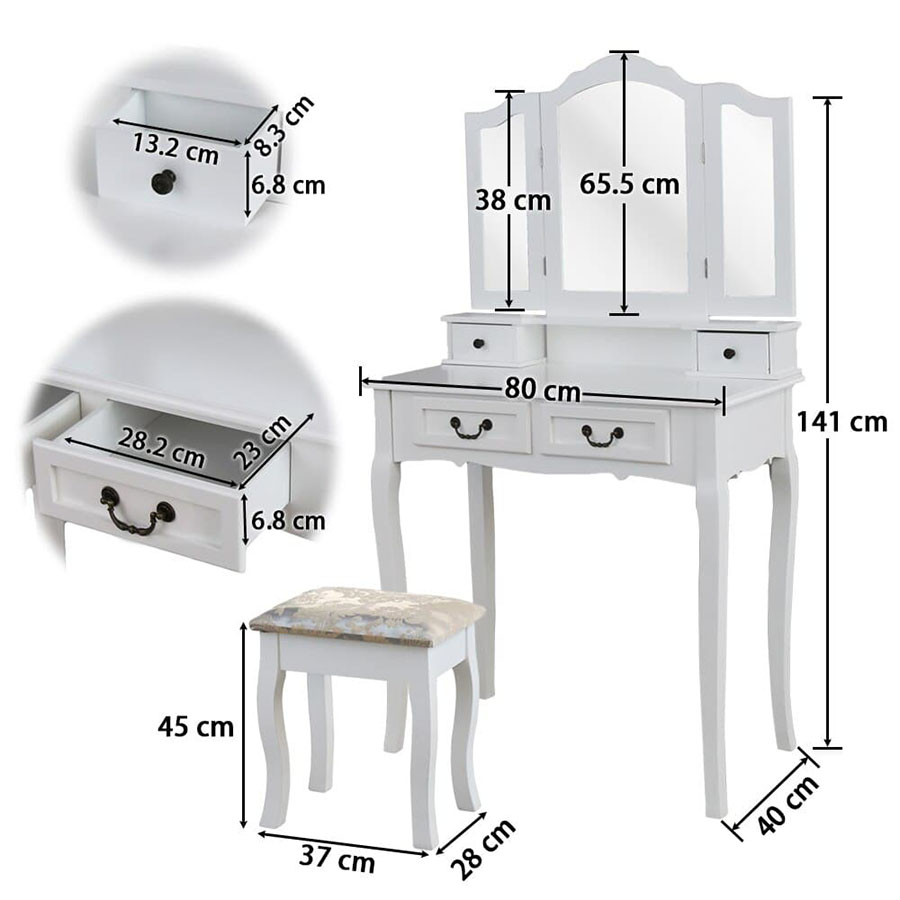 Lưu ý về kích thước bàn trang điểm