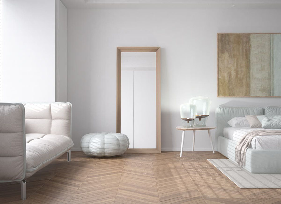 Không đặt gương đối diện với cửa ra vào phòng